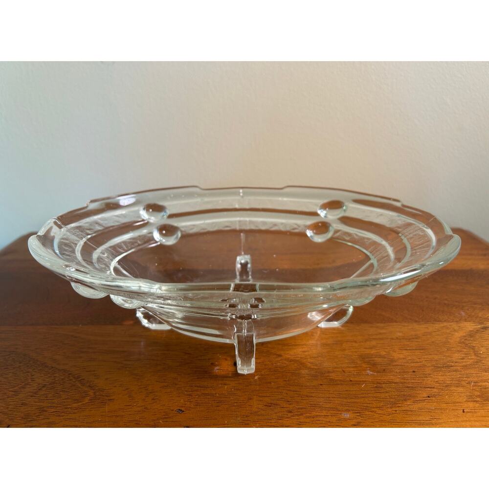 Vintage Steuben Glass Low Footed Bowl, MCM